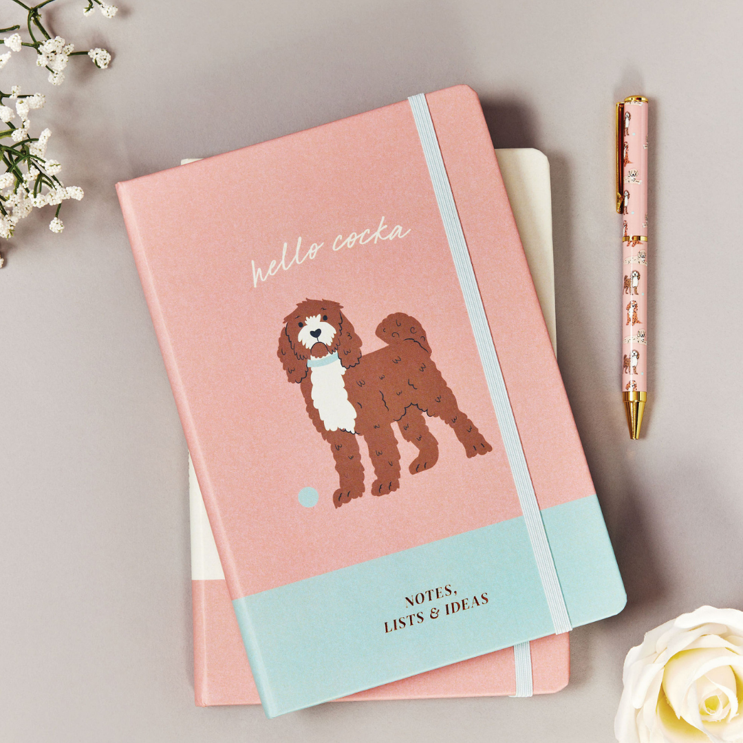 Cockapoo 'Mindful Moments' Gift Set - Mug, Coaster, Notebook & Pen