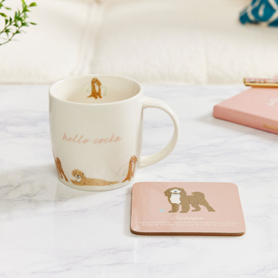 Cockapoo 'Mindful Moments' Gift Set - Mug, Coaster, Notebook & Pen