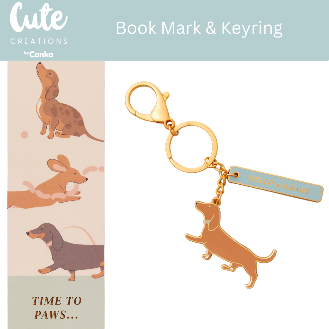 Dachshund Toes & Trinkets Gift Set - Socks, Bookmark & Keyring