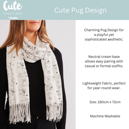 Pug Design Scarf