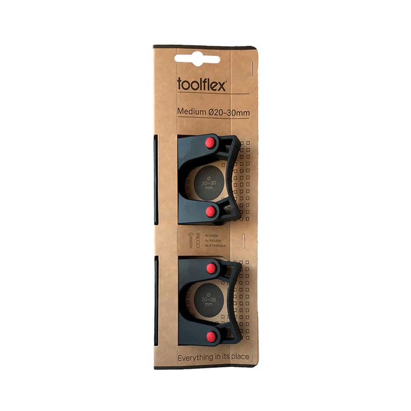 Toolflex 20 - 30mm Holders Pack of 2 for Rail or Wall Mounting