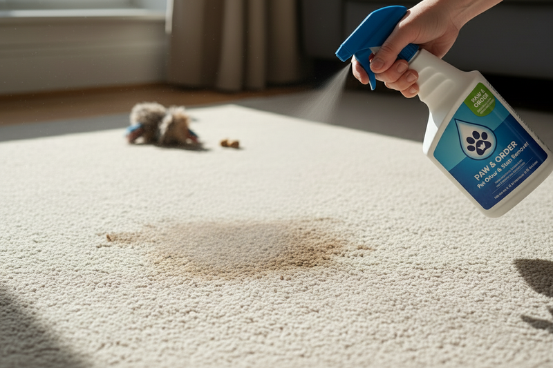 show the spray coming out the sprayer a bit more