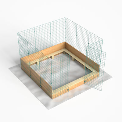 1.5m x 1.5m x 1.2m High Whelping Box (5ft x 5ft) For Large Dogs Puppies - With Pig Rails