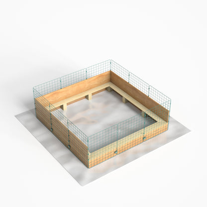 1.5m x 1.5m x 60cm High Whelping Box (5ft x 5ft) For Large Dogs Puppies - With Pig Rails