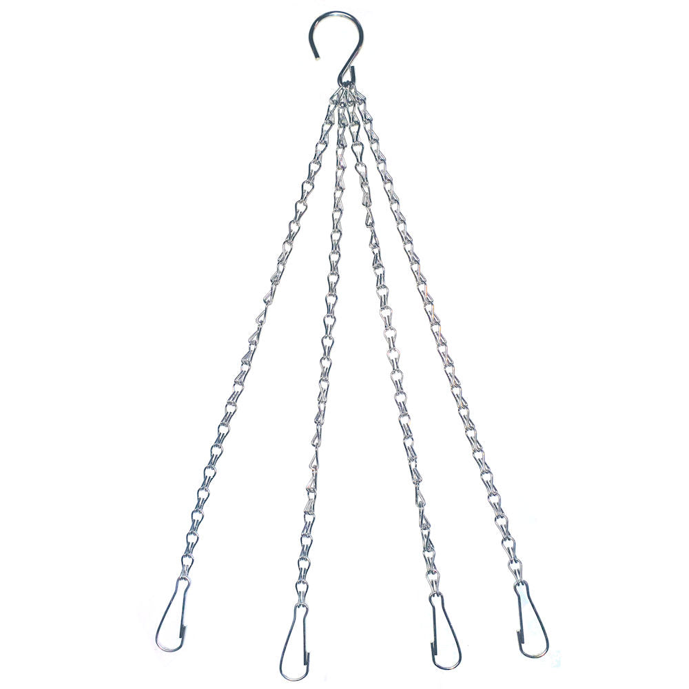 4 Strand 58cm (23") Heavy Duty Extra Long Hanging Basket Clip On Chains - Ideal For 16" - 22" Baskets