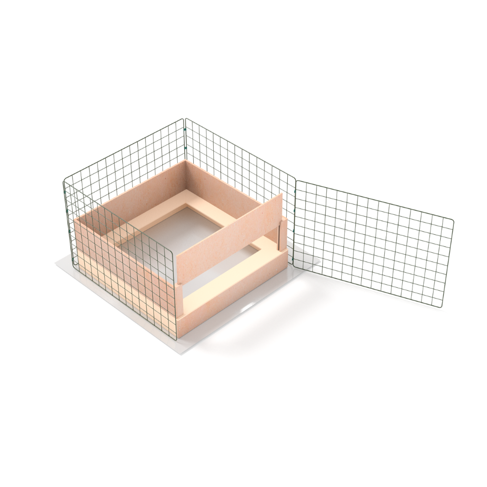 75cm x 75cm Whelping Box (2.5ft x 2.5ft) For Small Dogs Puppies - With Pig Rails