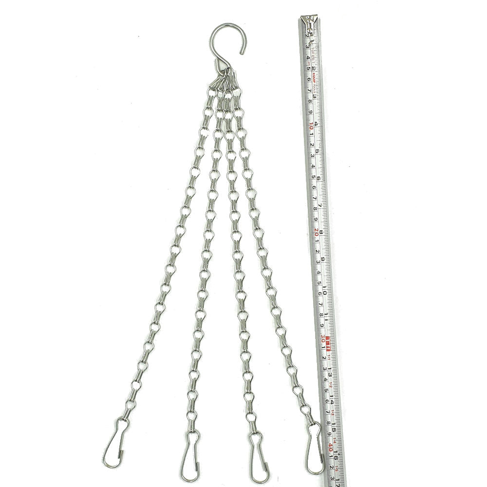 4 Strand Strong 40cm (16" long ) Hanging Basket Clip On Chains for 12-16" Baskets
