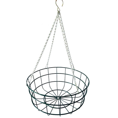 18″ Heavy Duty Large Wire Hanging Basket With Extra Strong 4 Strand Clip On Chain