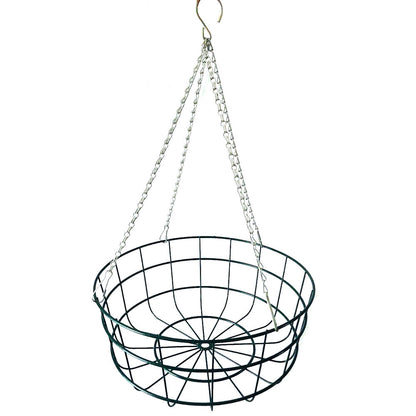 16″ Heavy Duty Large Wire Hanging Basket With Extra Strong 4 Strand Clip On Chain