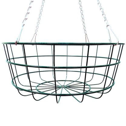 16″ Heavy Duty Large Wire Hanging Basket With Extra Strong 4 Strand Clip On Chain