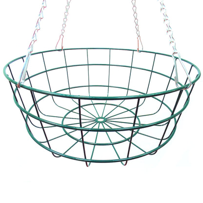 16″ Heavy Duty Large Wire Hanging Basket With Extra Strong 4 Strand Clip On Chain