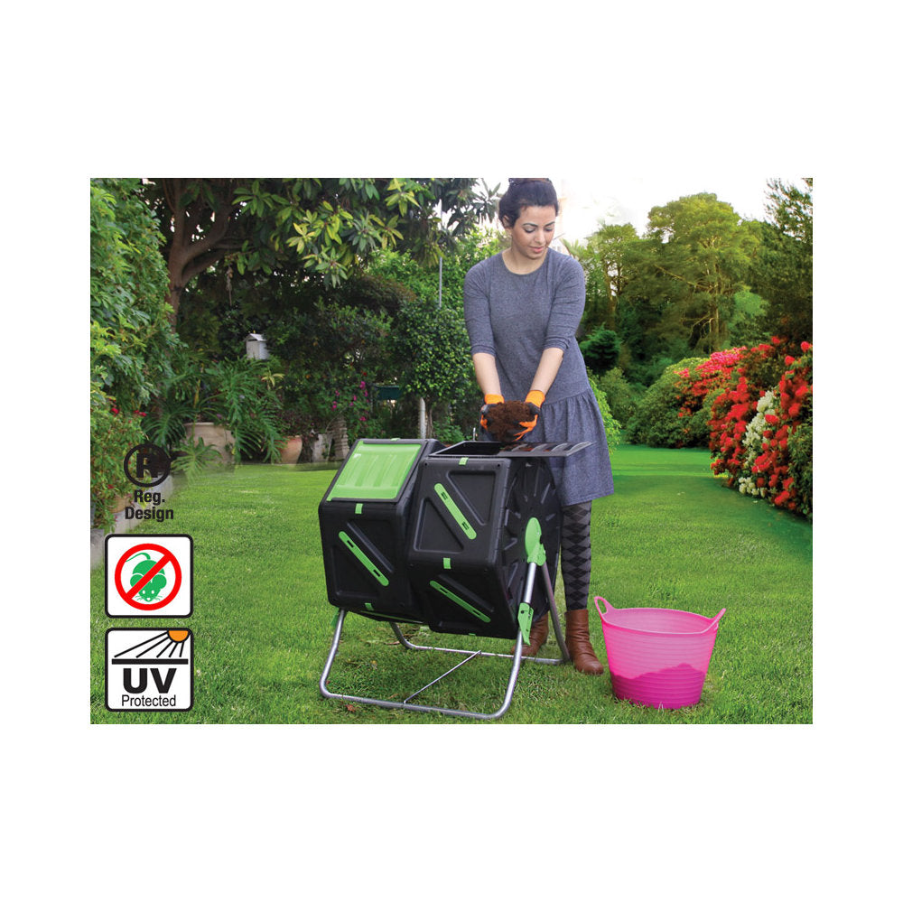 Dual Tumbling Garden Composter 2 x 70Ltr Chambers