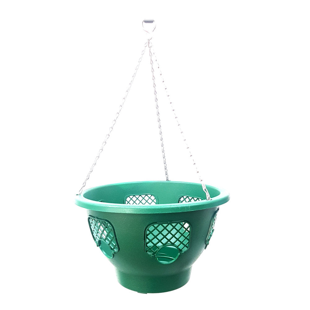 Landmark Plastics 10 Green Hanging Baskets - Set Of 10, 10 Inch Round, 1.5 Gallon, Made In USA