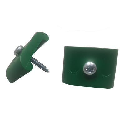 Flat Green Plastic Mesh Clips Including Screws