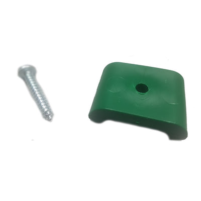 Flat Green Plastic Mesh Clips Including Screws